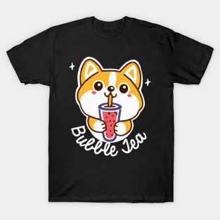 Corgi Bubble Tea Dog Owner Welsh Corgi Funny Dog T-Shirt